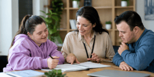 NDIS participant meeting with a Support Coordinator to discuss supports and planning