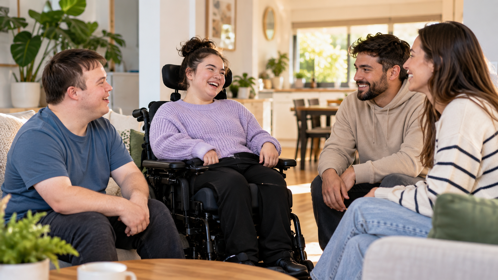 SIL housemates spending time together in a Supported Independent Living home